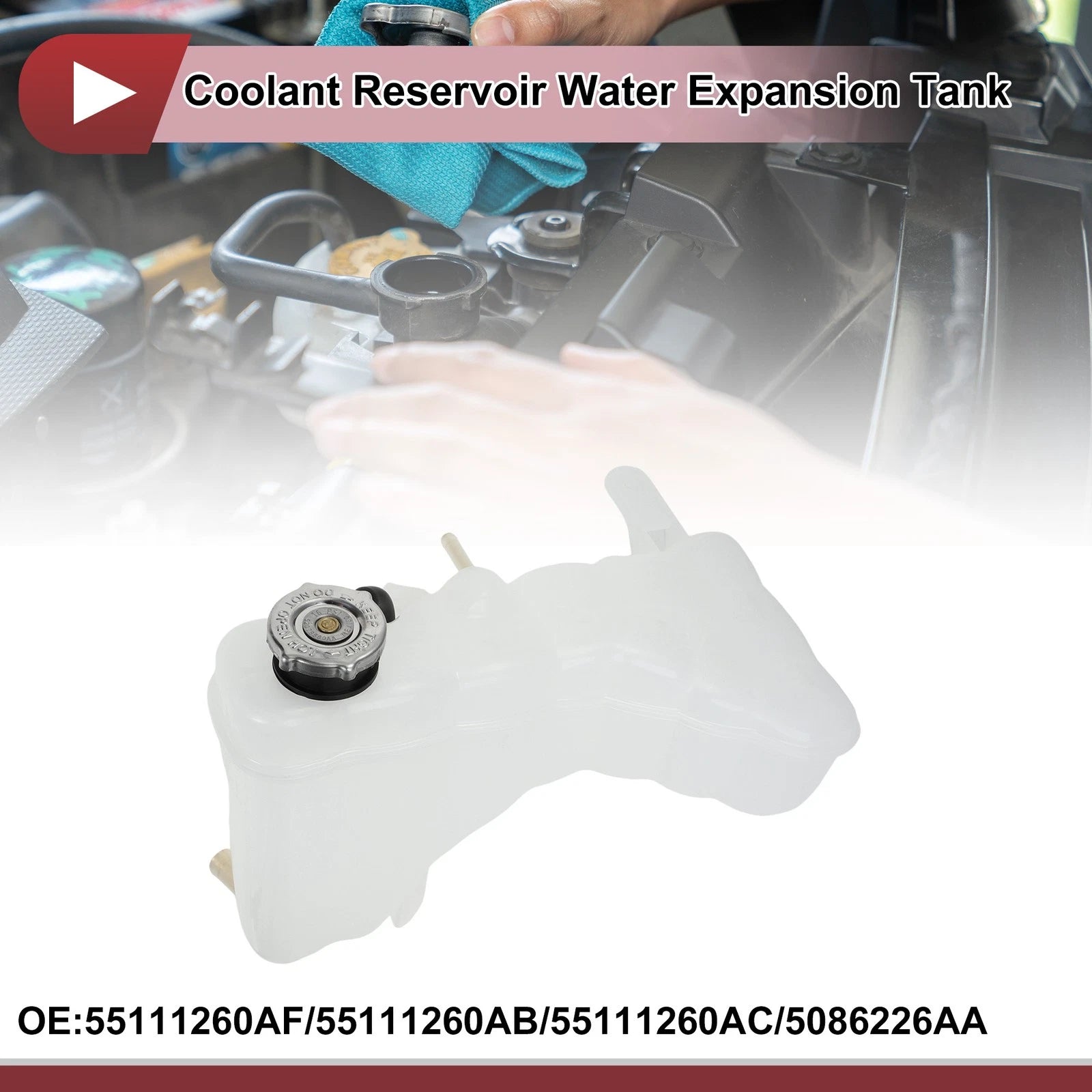 Coolant Expansion Tank with Cap Replacement for Dodge Challenger (2008–2014)