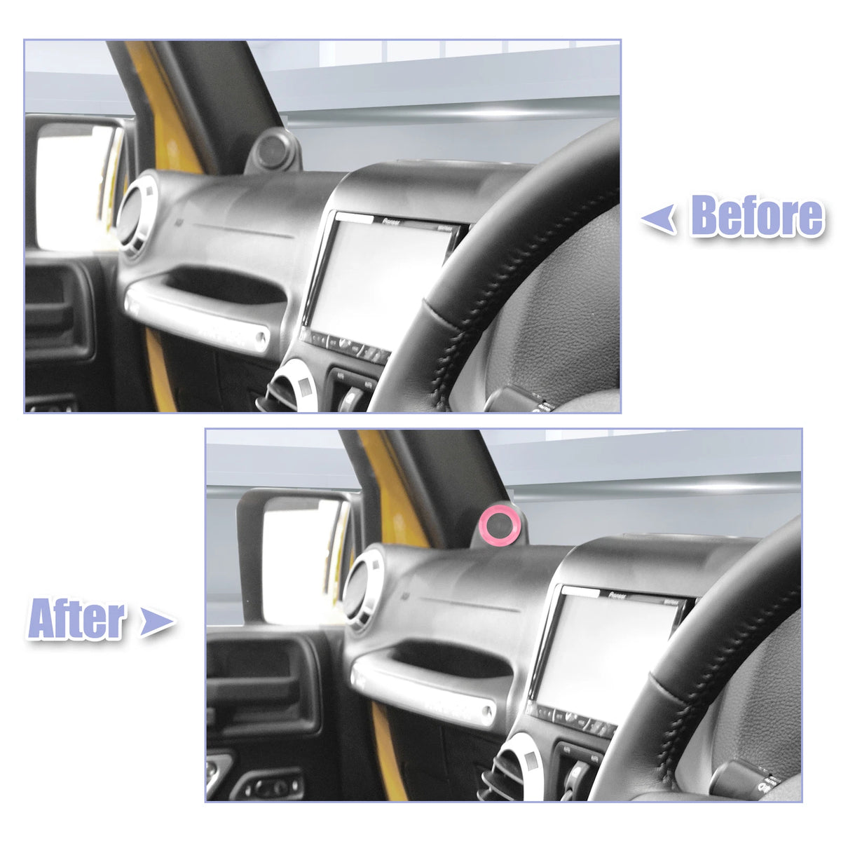 2pcs A Pillar Speaker Decoration Cover for Jeep Wrangler JK (2007–2014) Pink