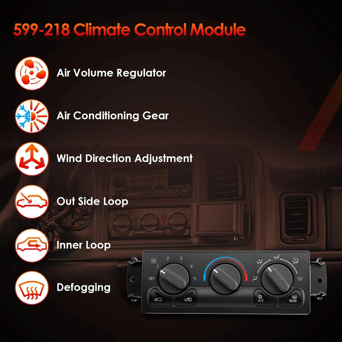 A/C Heater Climate Control Module for GMC Yukon XL 1500/2500 (2000–2002)