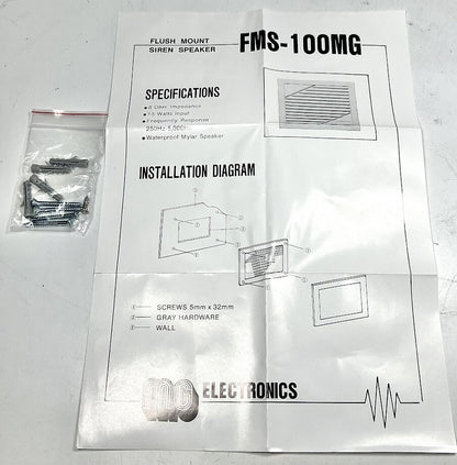 Flush Mount Siren Speaker for MG FMS-100MG (OEM, Waterproof Mylar)