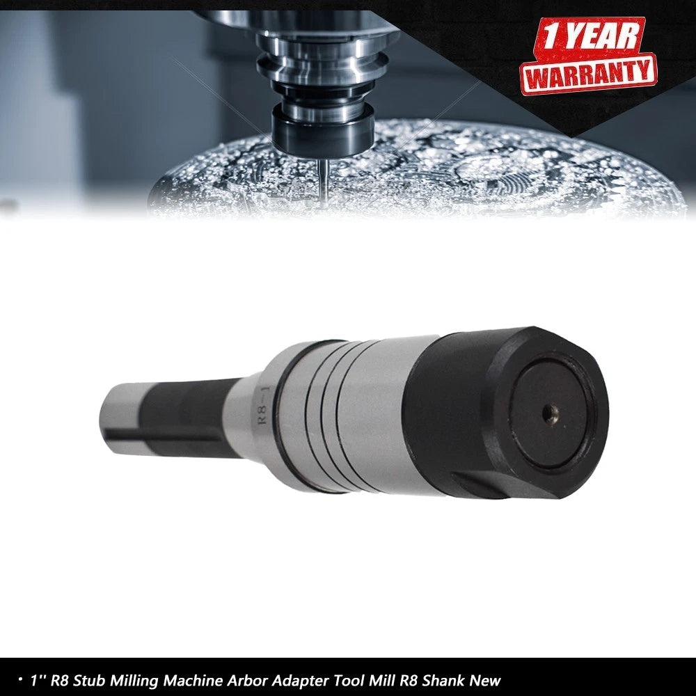 R8 Stub Milling Machine Arbor Adapter Tool for R8 Shank (1")