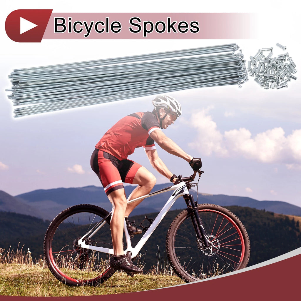 Bicycle Spokes Set 285mm Galvanized Carbon Steel for 13G Wheel (Qty 36)