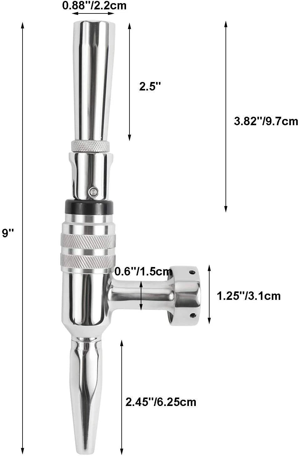 Stainless Steel Nitro Beer Coffee Faucet Stout Tap for Homebrew Keg