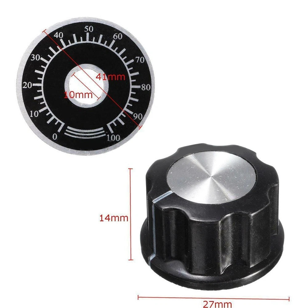 Rotary Potentiometer Knobs for 6mm Shaft (0-100 Scale)