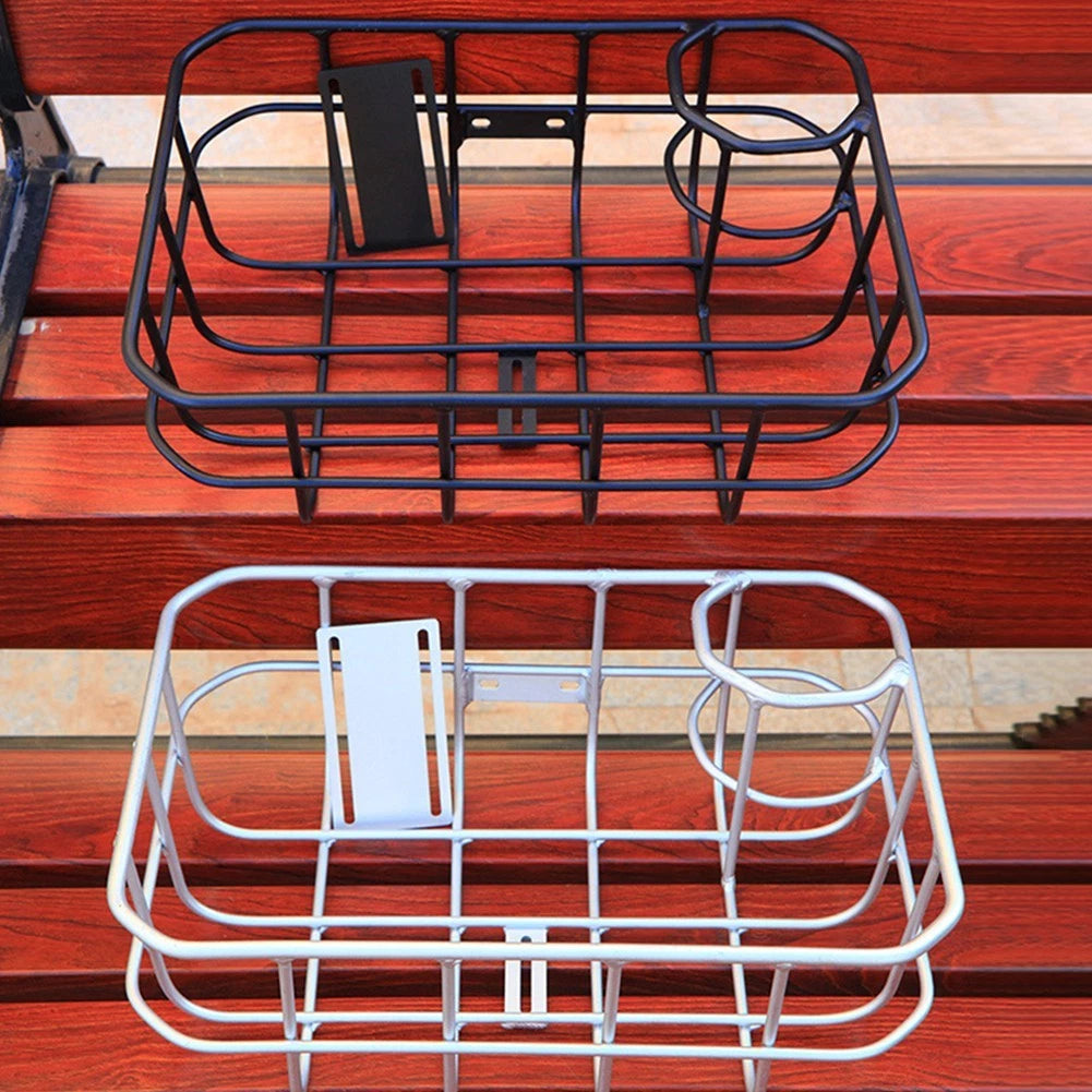 Compact Front Bicycle Basket with Water Bottle Holder