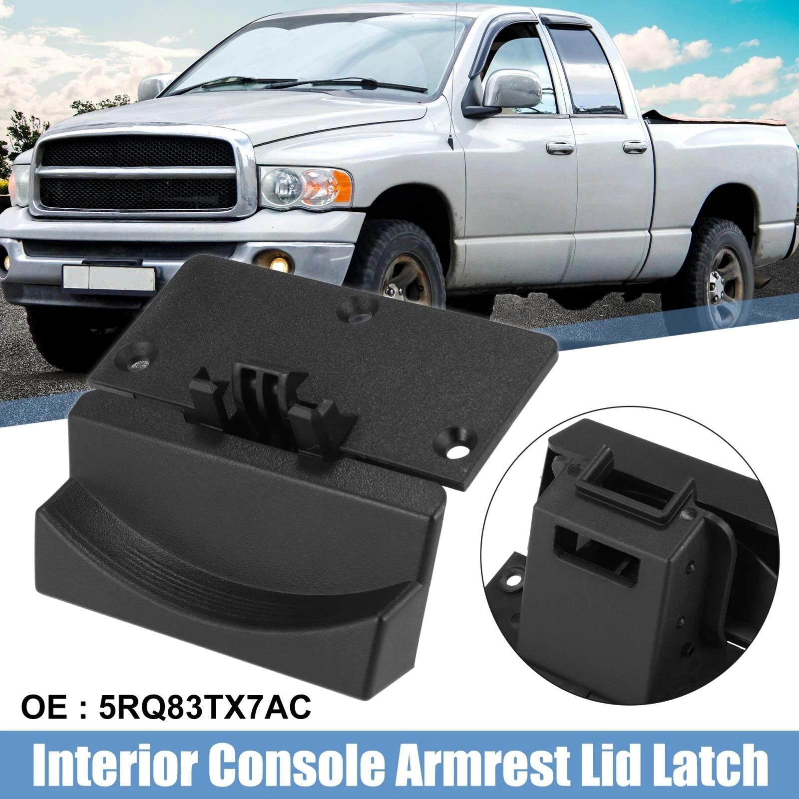 Console Armrest Lid Latch Replacement for Dodge Ram 1500 2500 3500 (2013–2018)