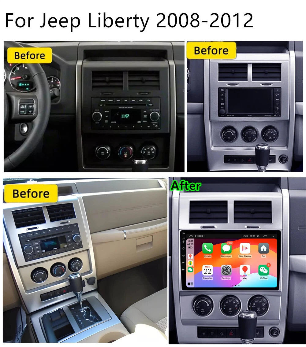 10.1" Android Car Stereo GPS Navigation for Jeep Liberty (2008–2012)