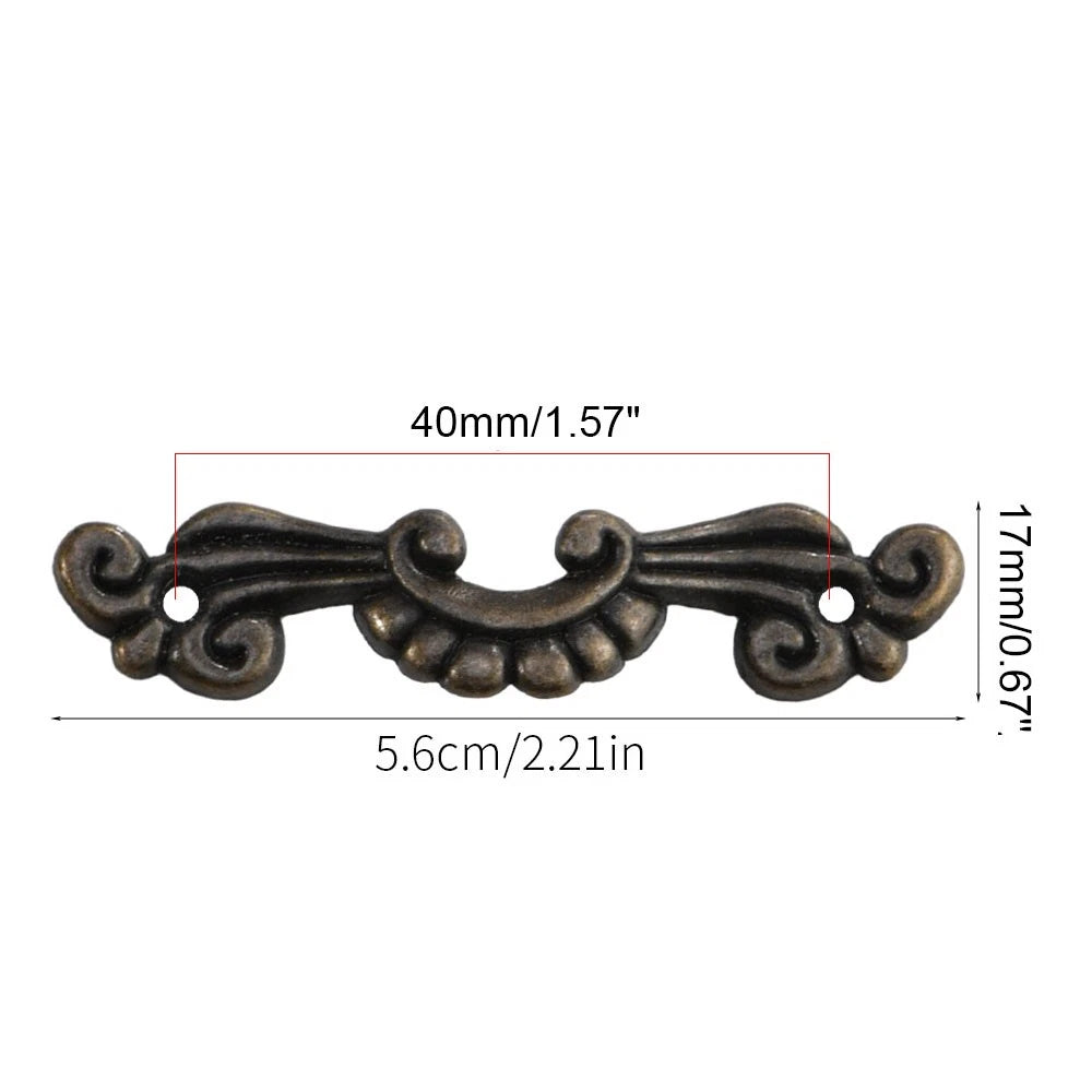 5X Antique Bronze Flower Cabinet Drawer Knob Pull Handle
