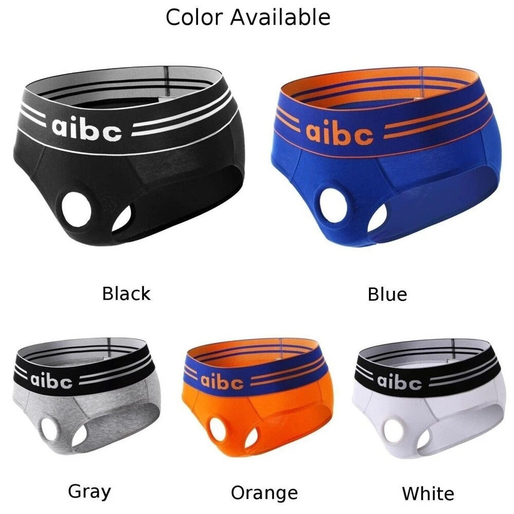 2X Front Open Hole Briefs for Men - Sexy Lingerie Thongs