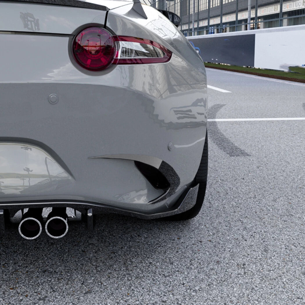 Carbon Look Rear Bumper Side Fin Canards Splitter for Mazda MX-5 Miata (2016–2023)