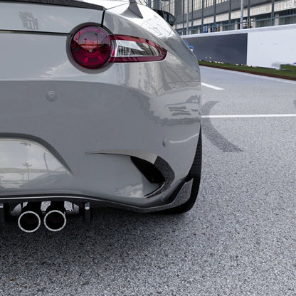 Carbon Look Rear Bumper Side Fin Canards Splitter for Mazda MX-5 Miata (2016–2023)
