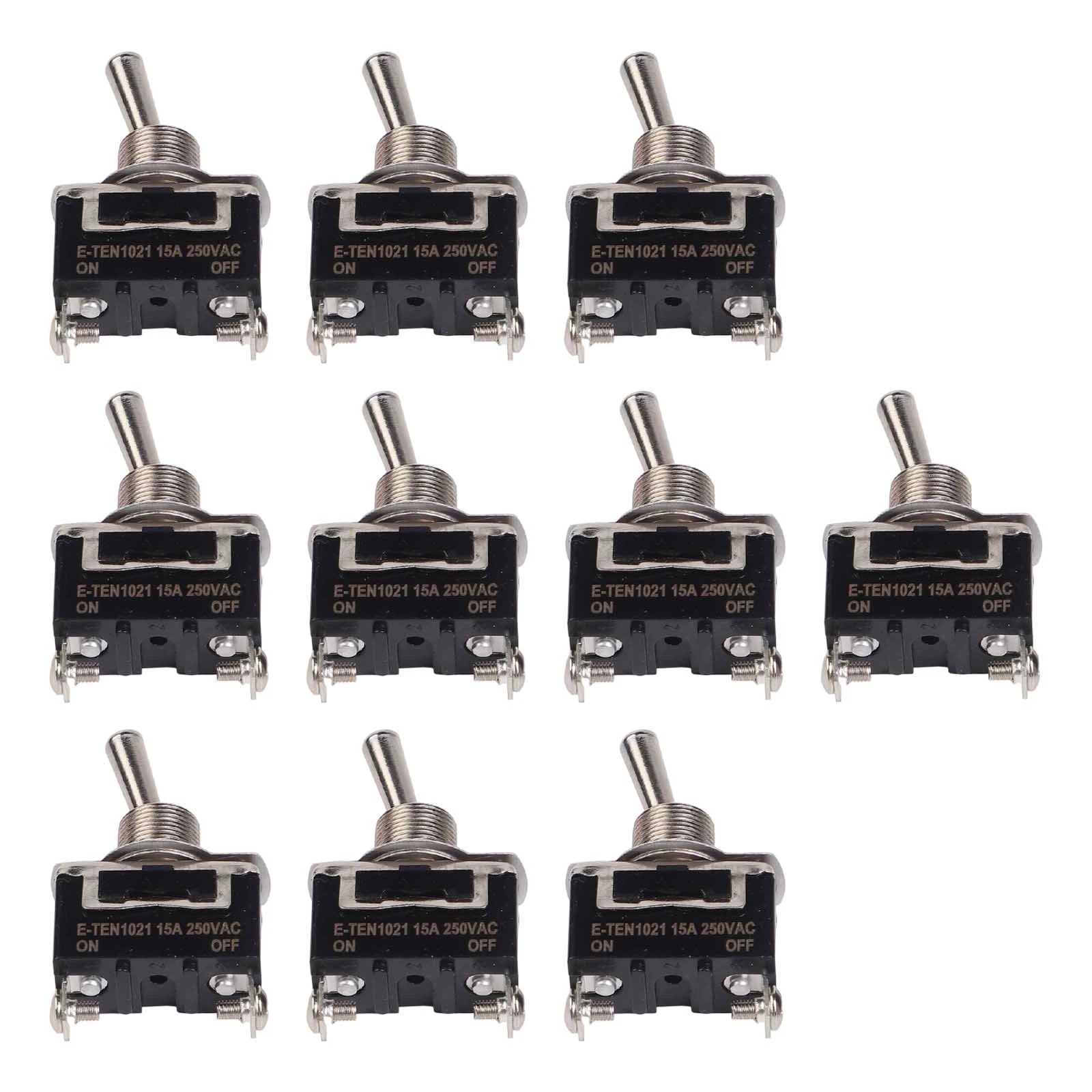 10X Toggle Switch 12V 24V 220V 230V 10A ON OFF 2 Pin