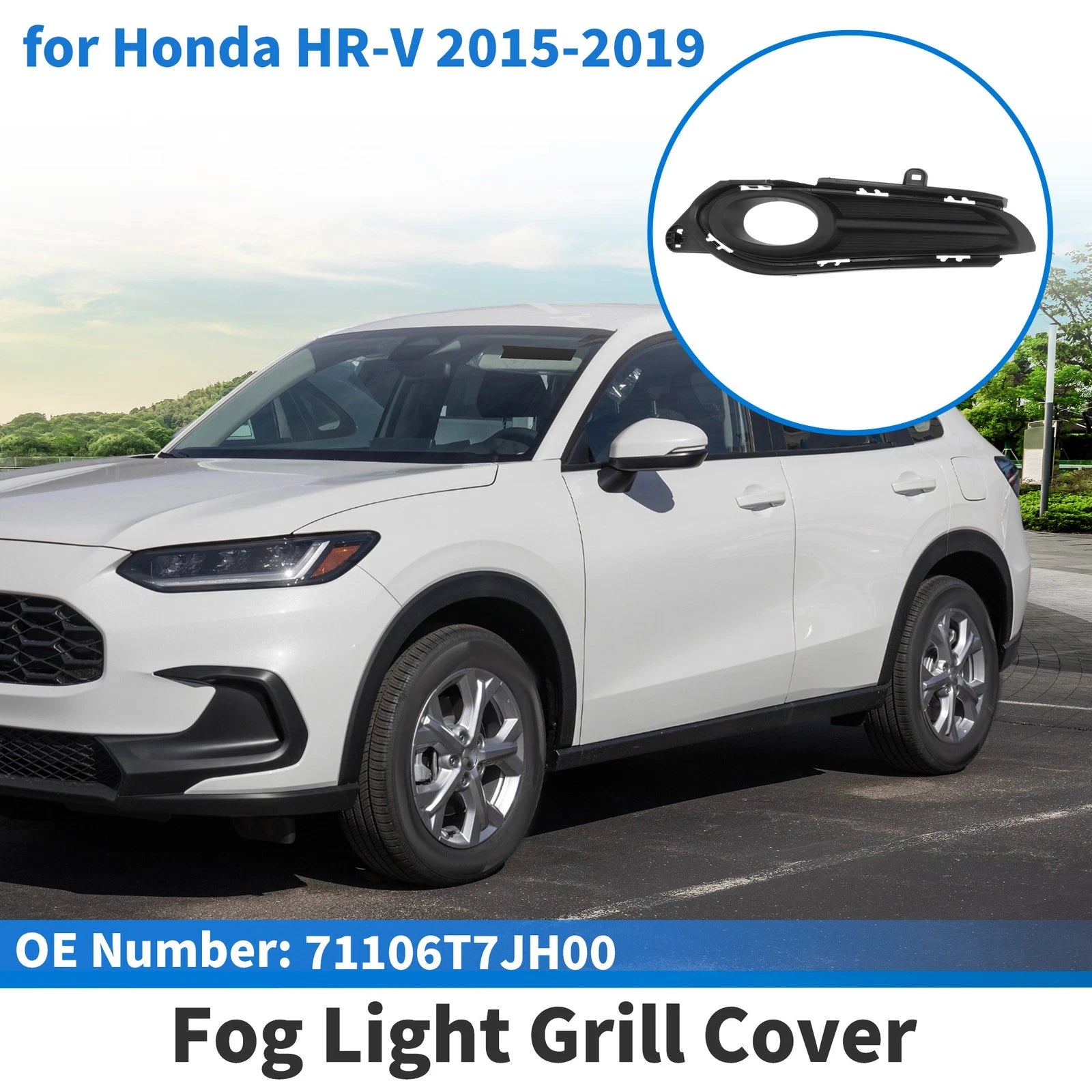 Front Left Fog Light Grill Replacement for Honda HR-V (2015–2019)