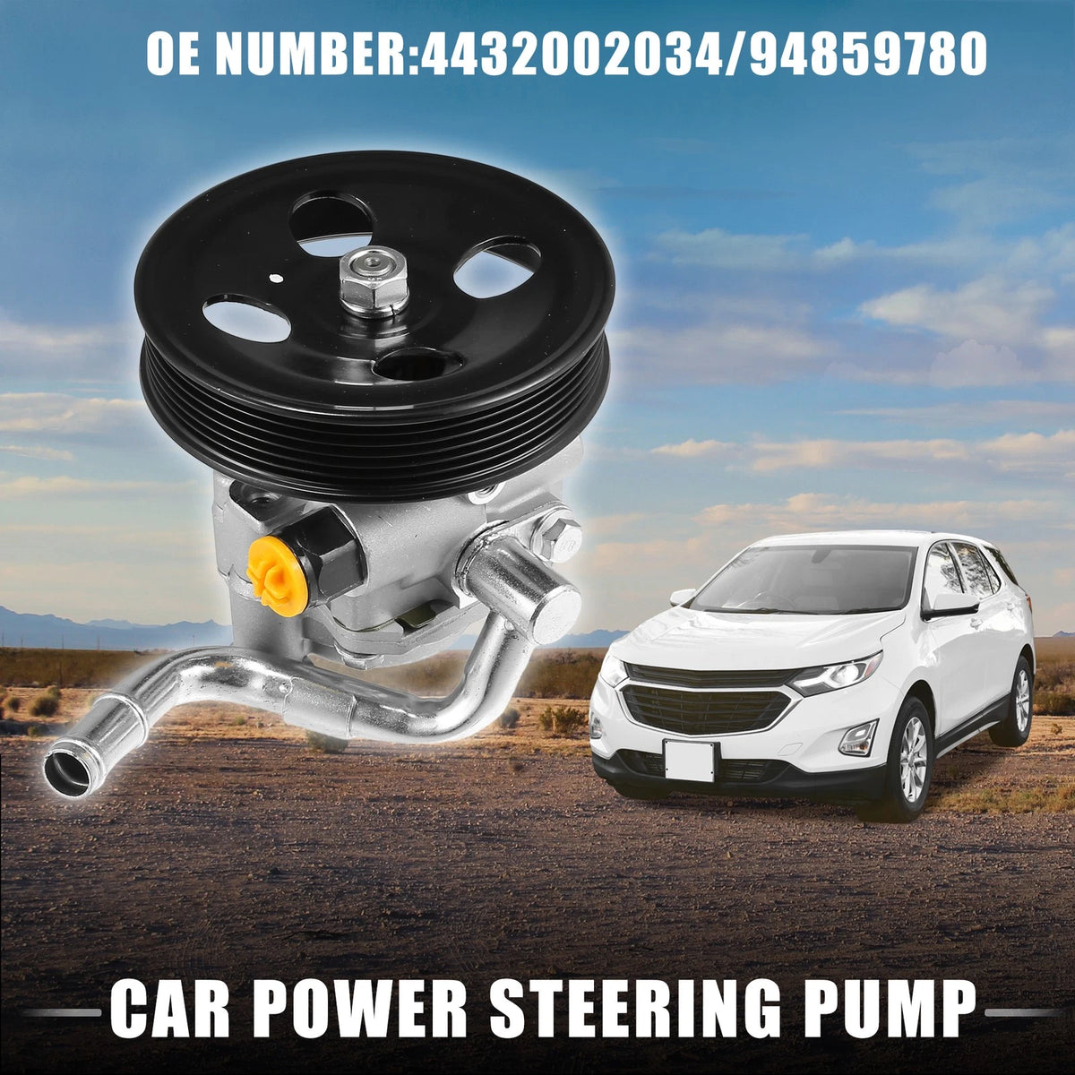 Power Steering Pump with Pulley for Chevrolet Prizm (2001–2002) Black