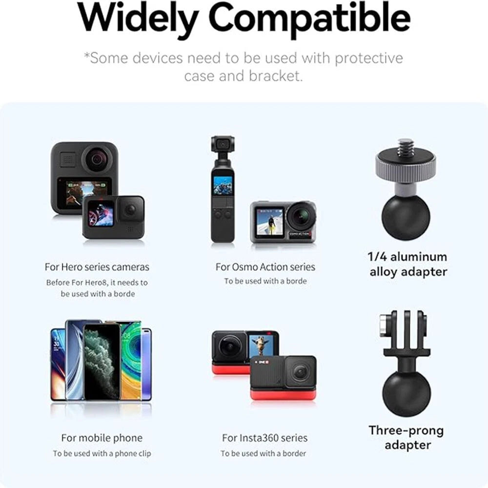 Handlebar Clamp Holder Clip for GoPro Insta360 DJI Motorcycle (Fit)