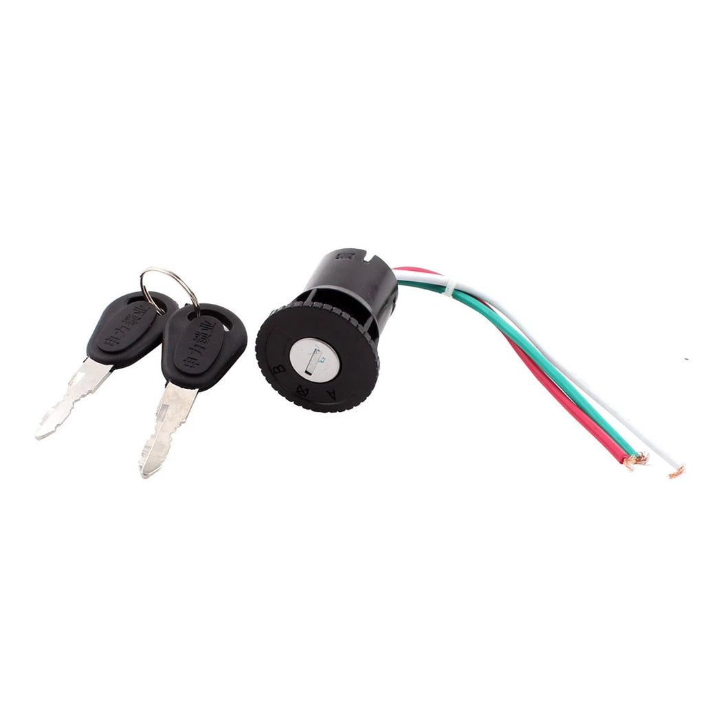 Ignition Switch Lock Replacement 3 Wires for Scooter Motorcycle 2 Keys (—)