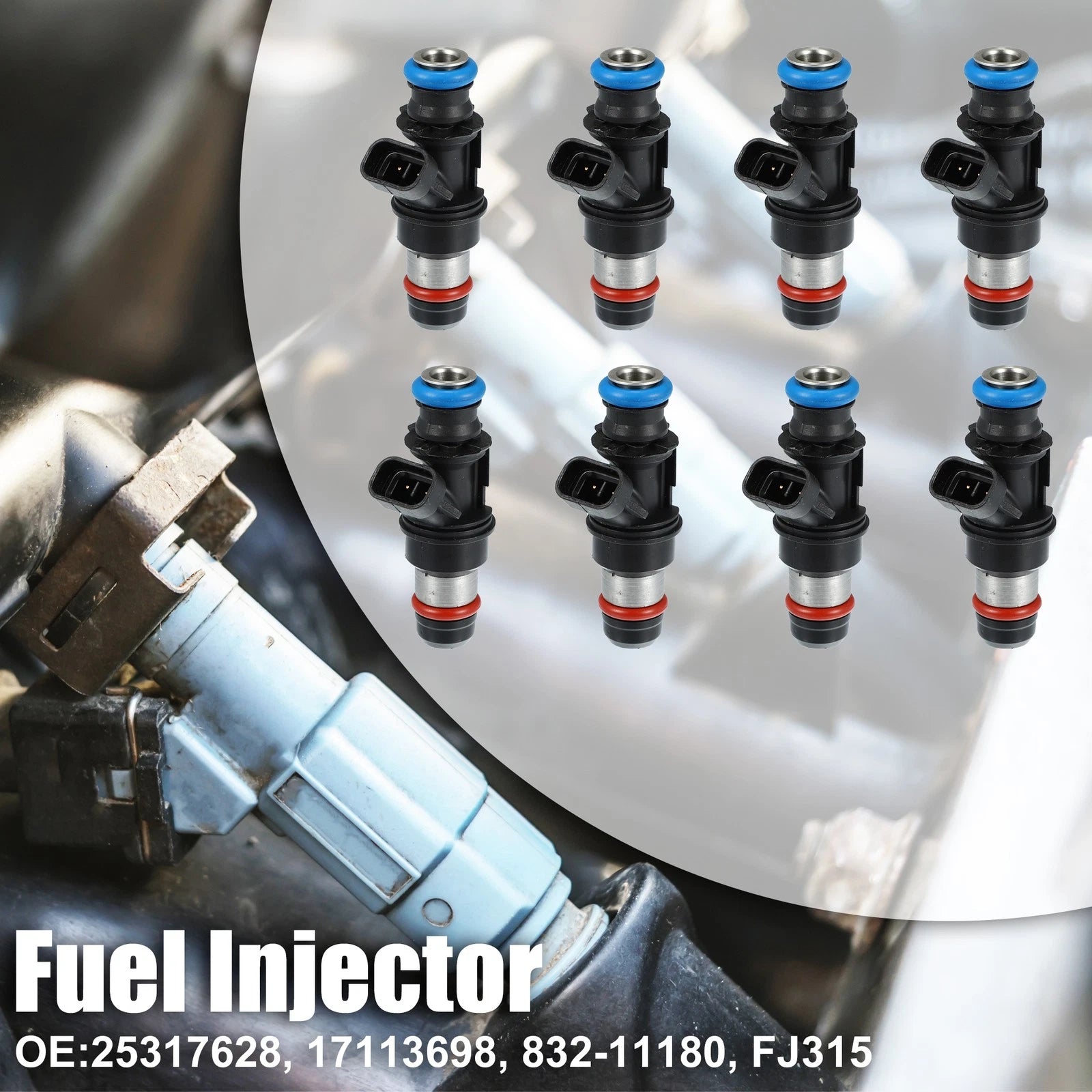 8pc Fuel Injector Set Replacement for Chevy Silverado 1500 2500 3500 (2001–2006)