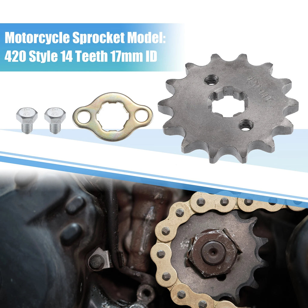 Front Engine Sprocket Set 14T 17mm ID for Dirt Pit Bike ATV (420) (2000–2024)