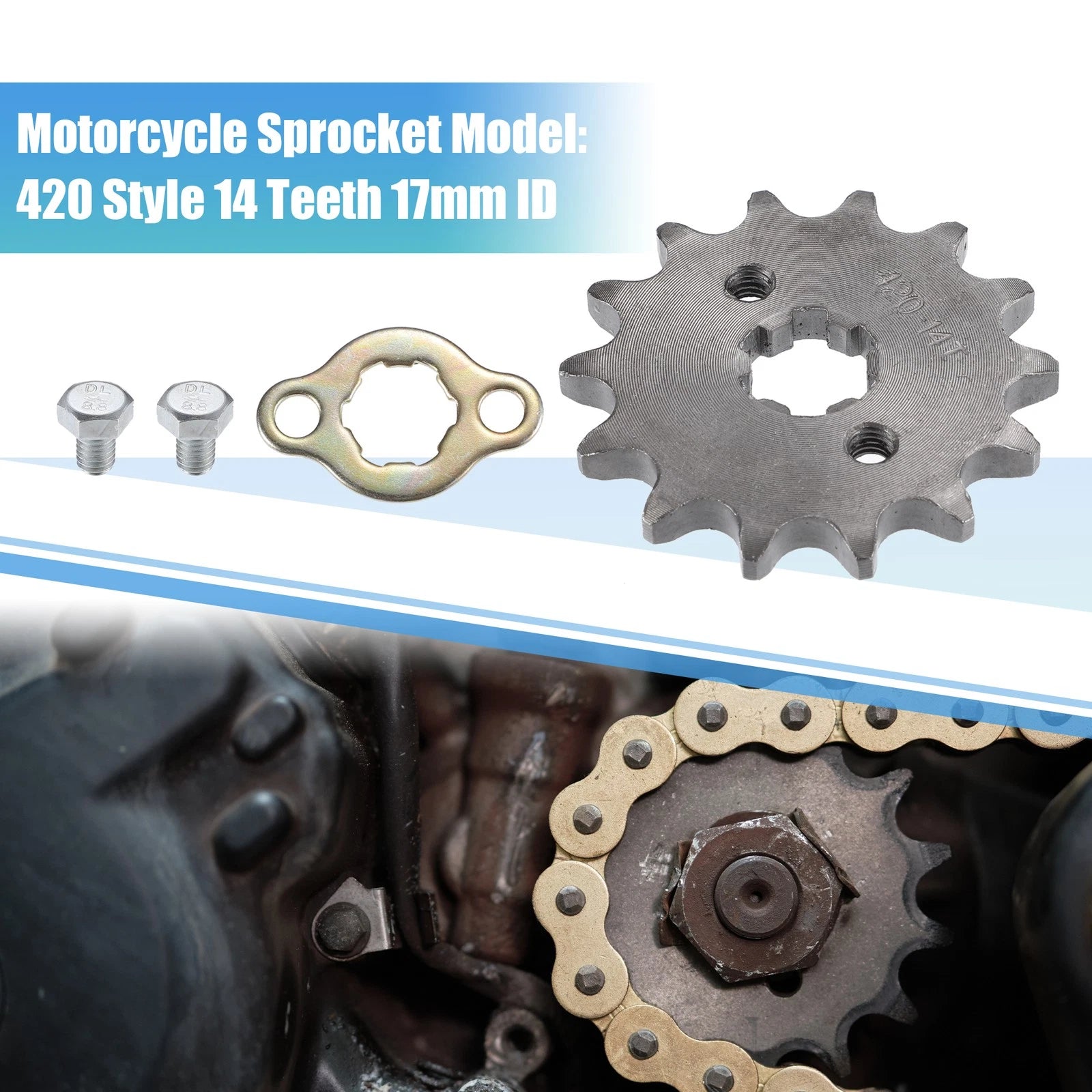 Front Engine Sprocket Set 14T 17mm ID for Dirt Pit Bike ATV (420) (2000–2024)