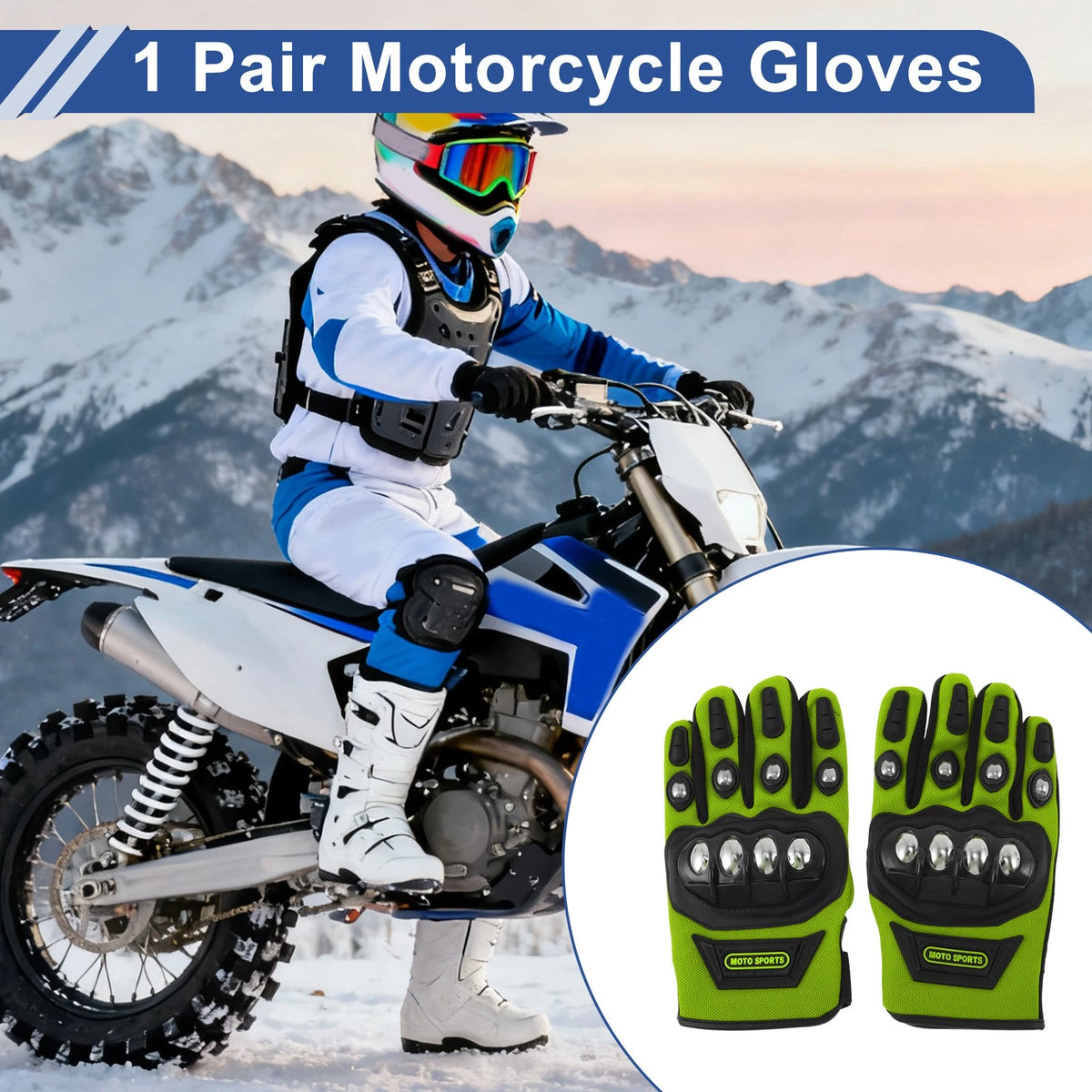 Cycling Gloves Steel Shell Fingerless for Mountain Bike Fluorescent Green