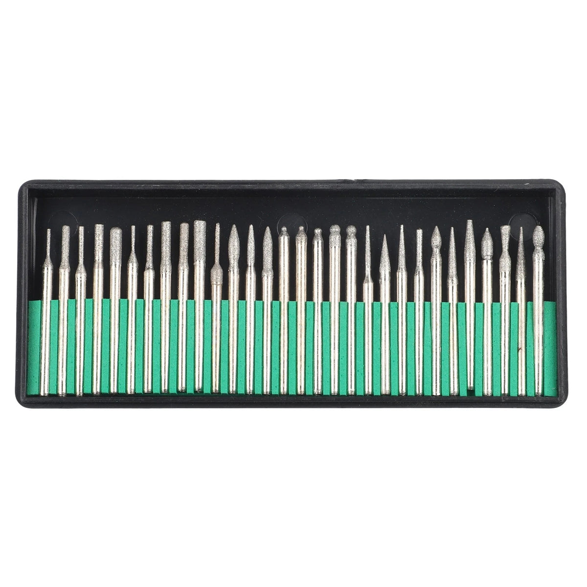 30x Rounded Tapered Ball Cylinder Burrs 400 Grit 1/8" Shank