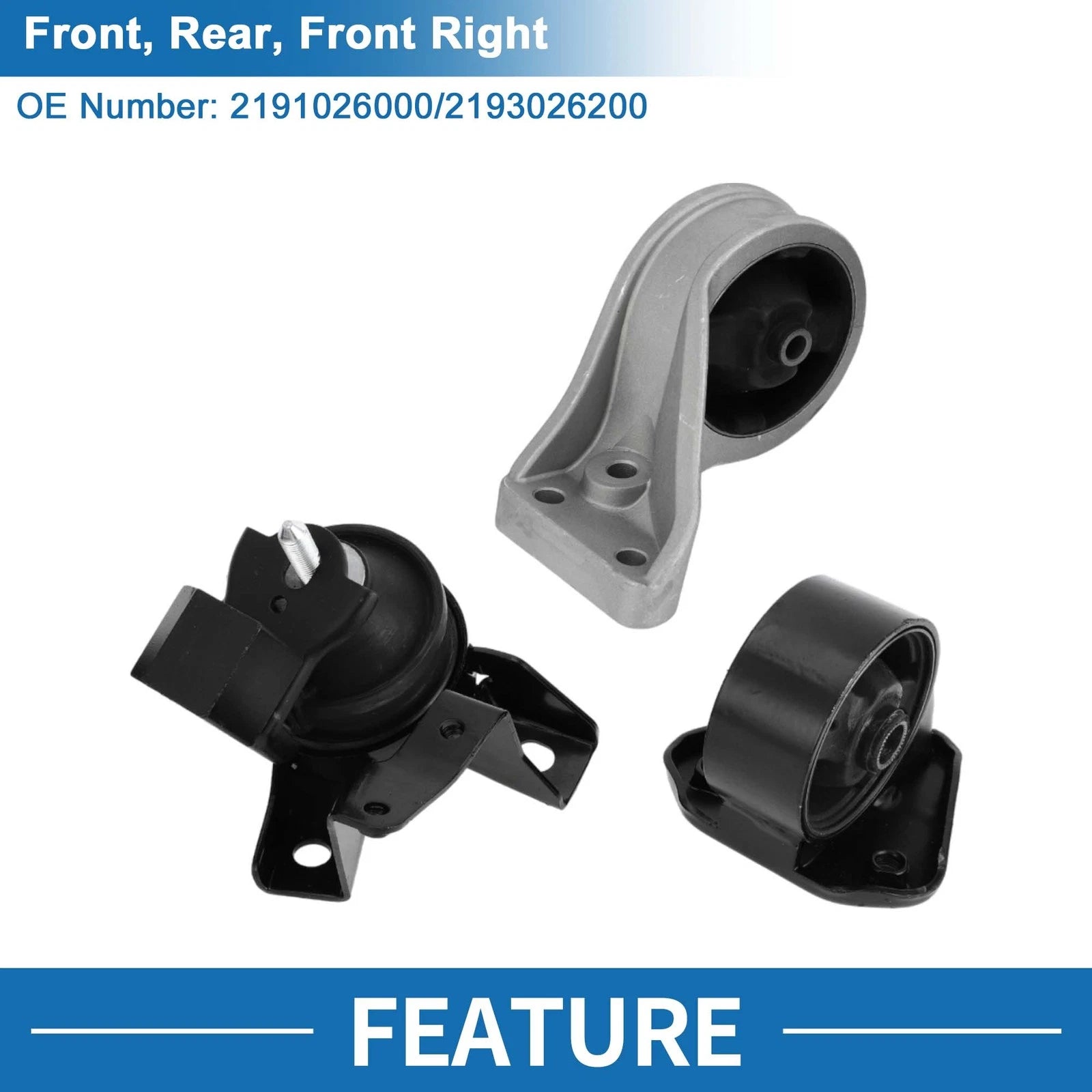 Engine Motor Trans Mount Set for Hyundai Santa Fe (2003–2006)