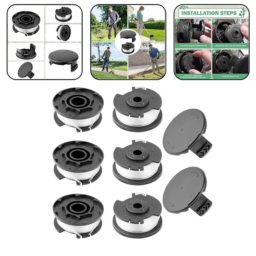 Set of 6 Replacement Spools for Hyper Tough String Trimmers (16ft)