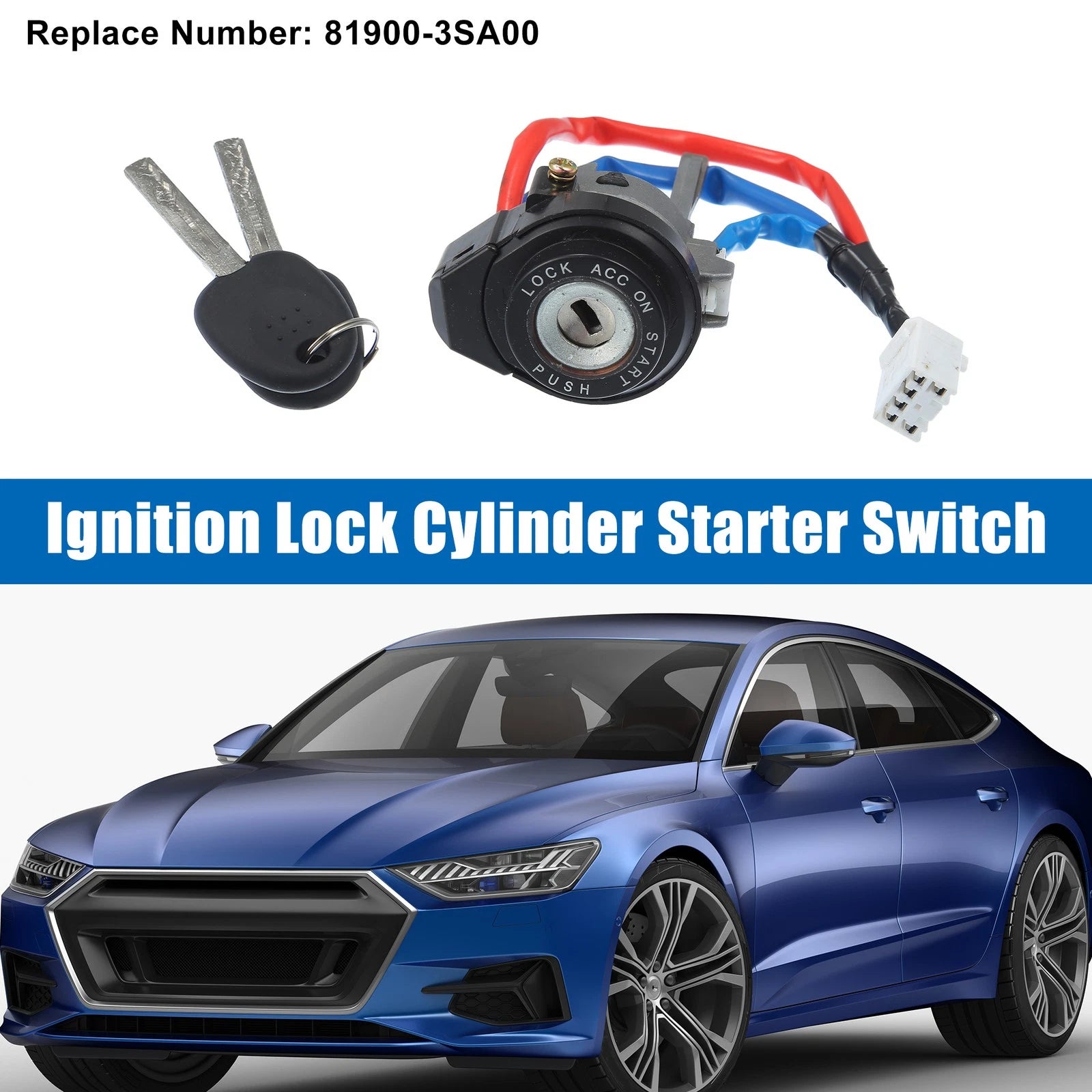 Ignition Switch Lock Cylinder w Key for Hyundai Sonata (2011–2014)