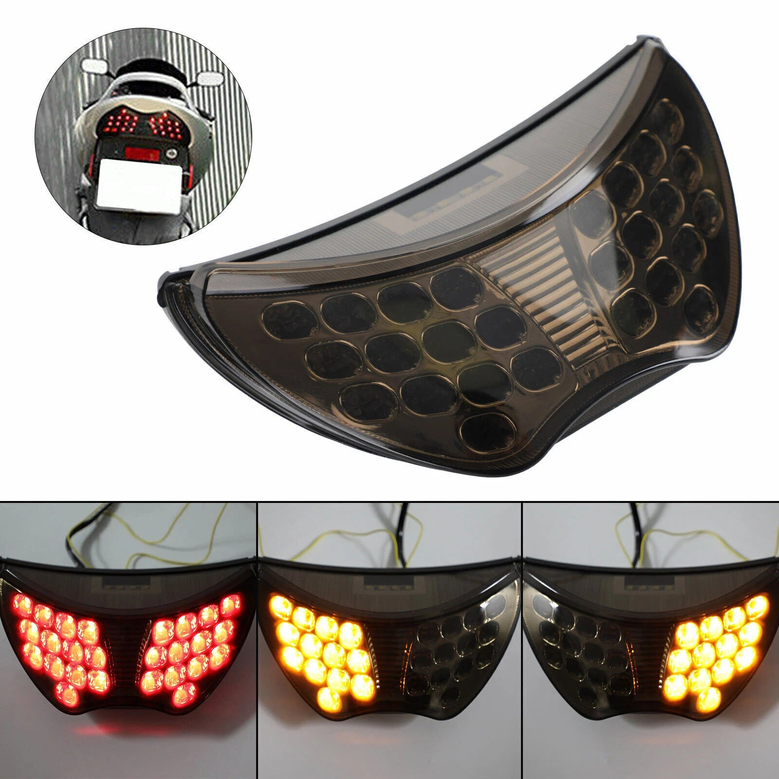 LED Turn Signals Tail Brake Light for Honda CBR600F/F4/F4i (2004–2006) T9