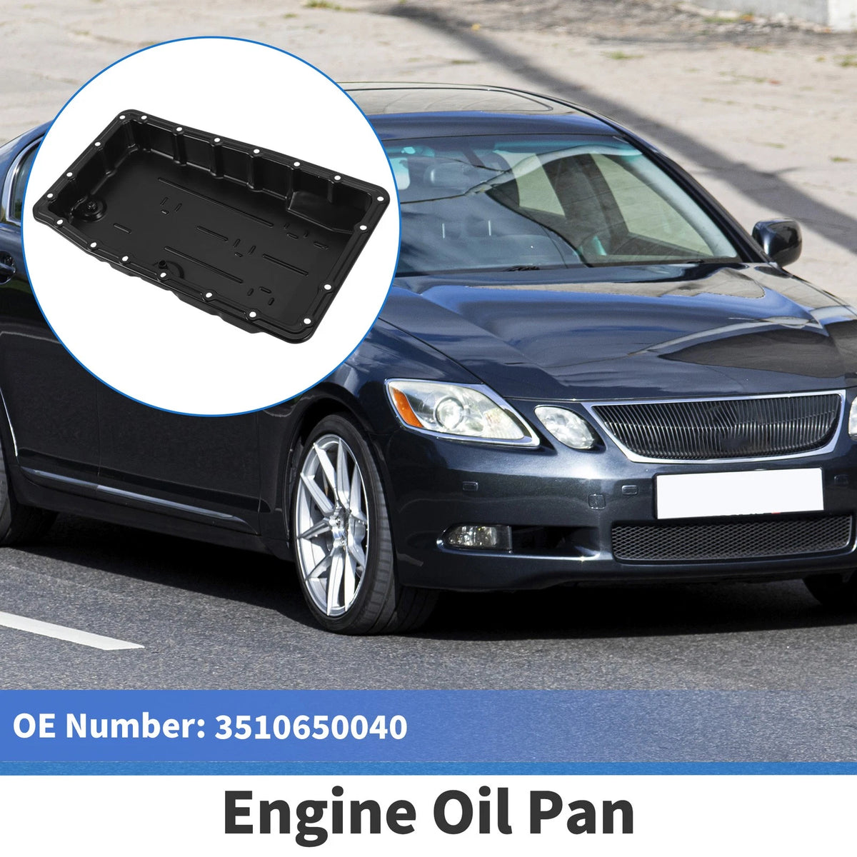 Engine Oil Pan Replacement for Toyota Lexus GS350 (2007–2011) Steel Black