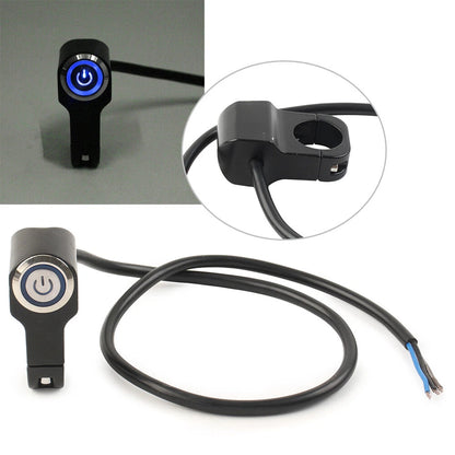 Motorcycle On Off Switch Button Handlebar Headlight Fog Spot Light LED Blue