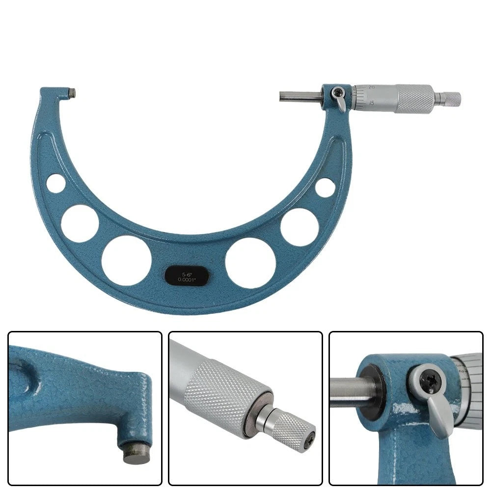 6 Pcs Outside Micrometer Set for Precision Measurement (0-6")