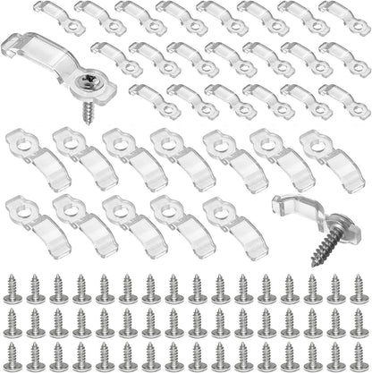 100 Pack LED Strip Fixing Clips for 8mm 9mm 10mm LED Tape Installation