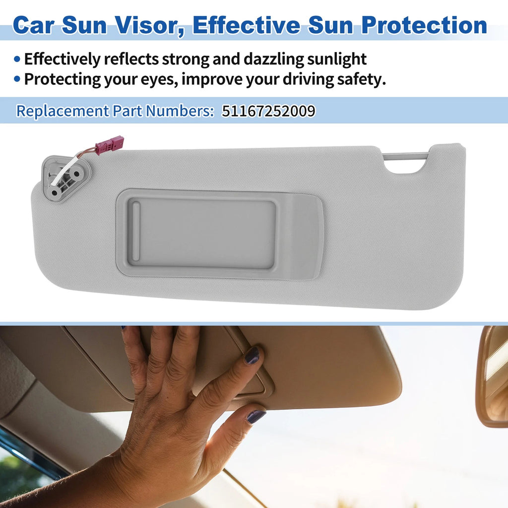 Left Side Sun Visor for BMW 3 Series E90/E91 (2005–2008) No. 51167252009