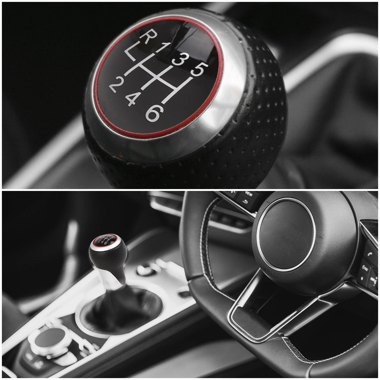 6-Speed Gear Stick Shift Knob Cover Replacement for Audi S3 A3 A4 S4 A5 (2003–2015)