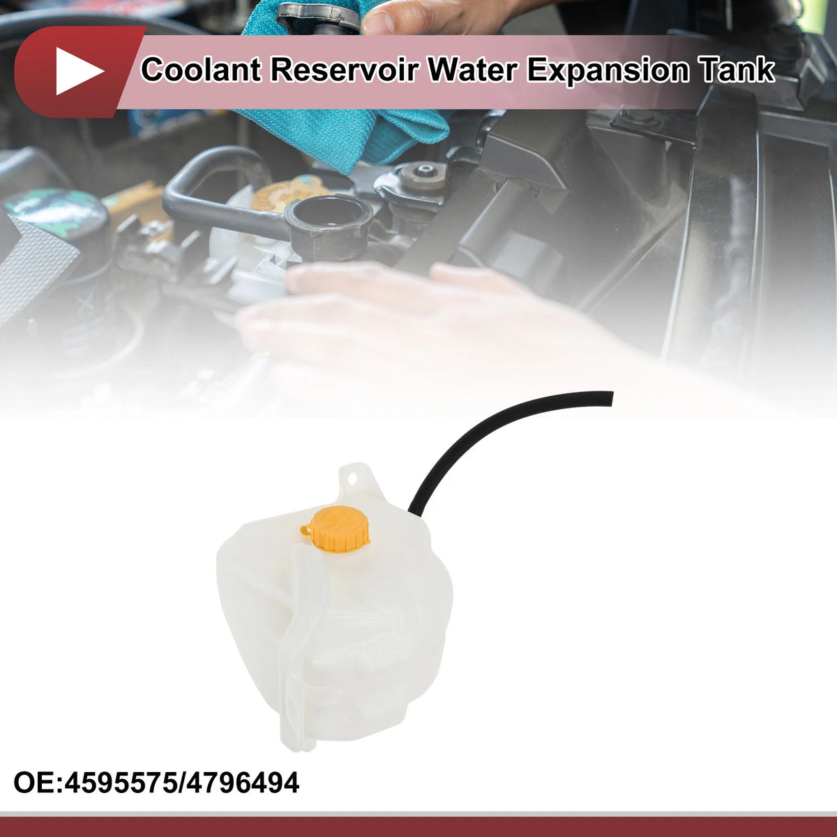 Coolant Expansion Overflow Tank with Cap & Pipe No. 4595575 for Chrysler