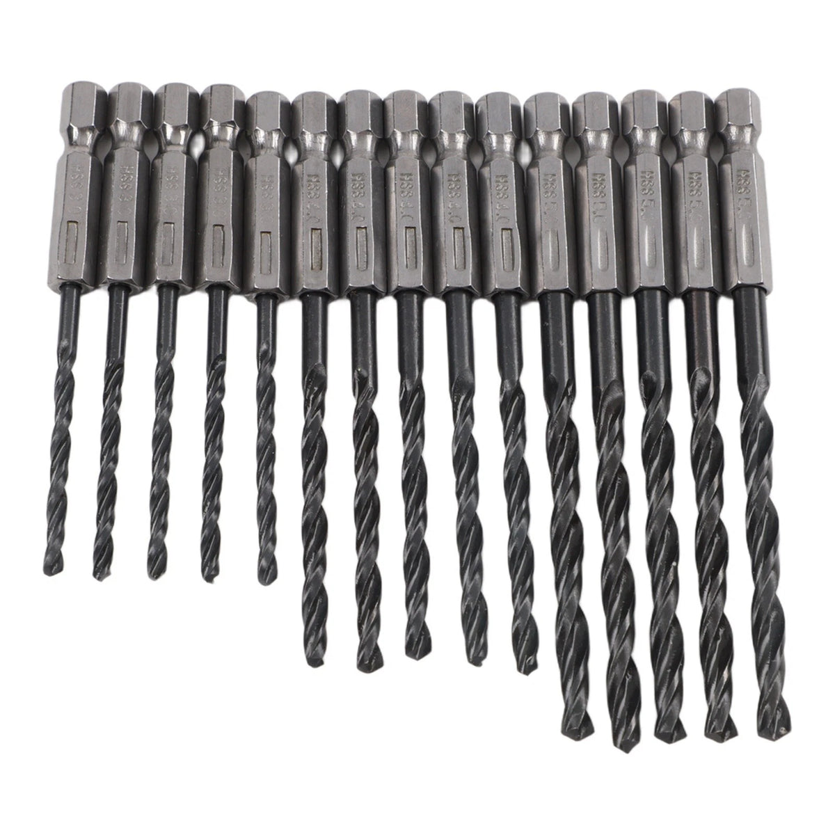 15pcs HSS Nitrogen Black Drill Bit Set with Hex Shank Quick Change