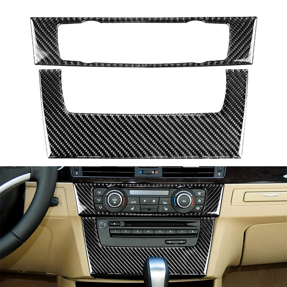 Carbon Fiber Console CD Panel Cover Trim for BMW 3 Series E90 E92 E93 (2005–2012)