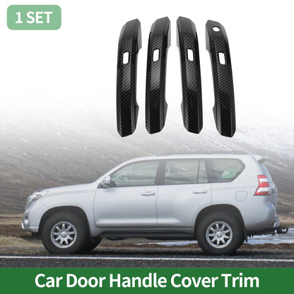 Car Door Handle Cover Trim for Audi A4L 2017-2021 Black Carbon Fiber