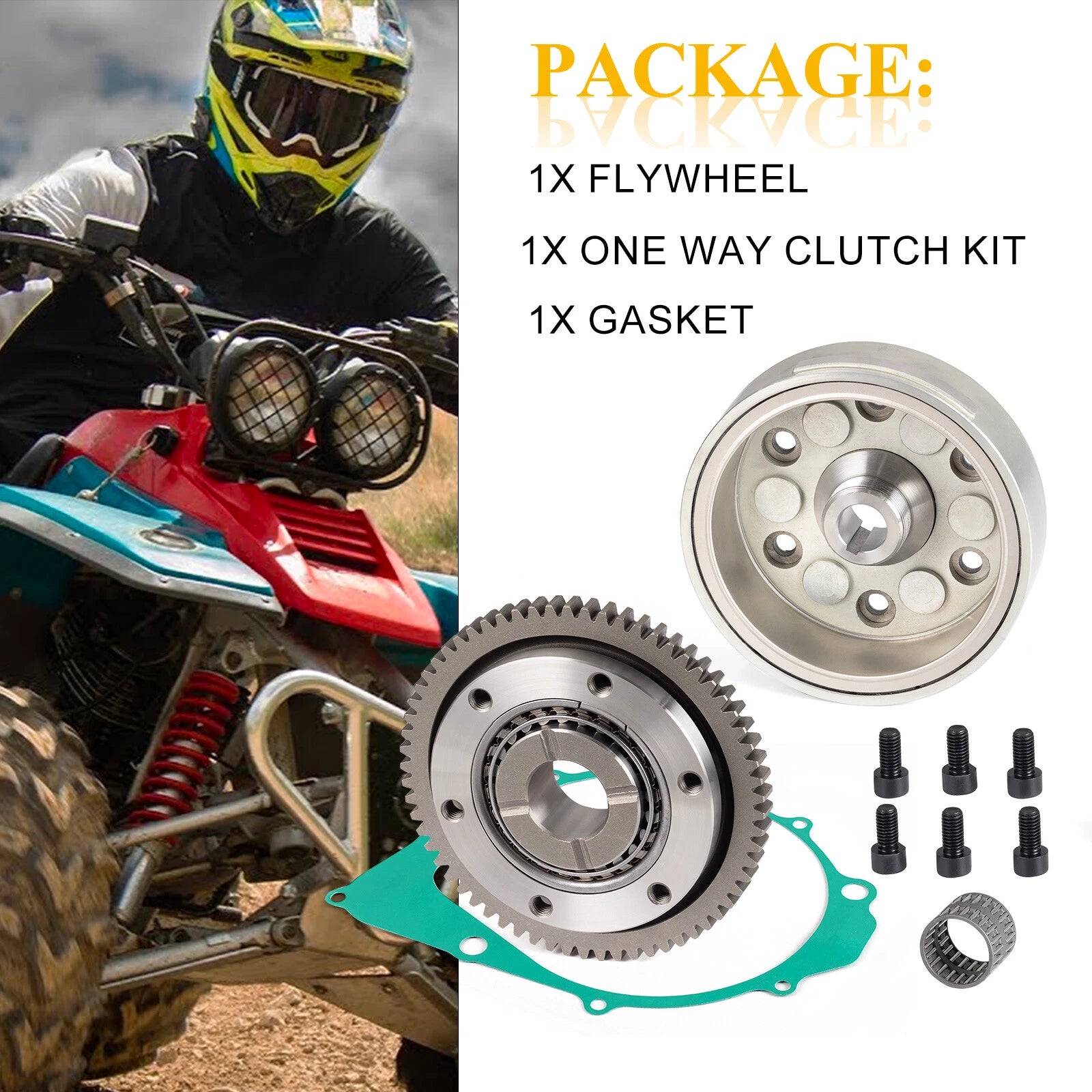 Starter One Way Clutch with Flywheel Rotor for Yamaha Warrior 350 (1990–2001)
