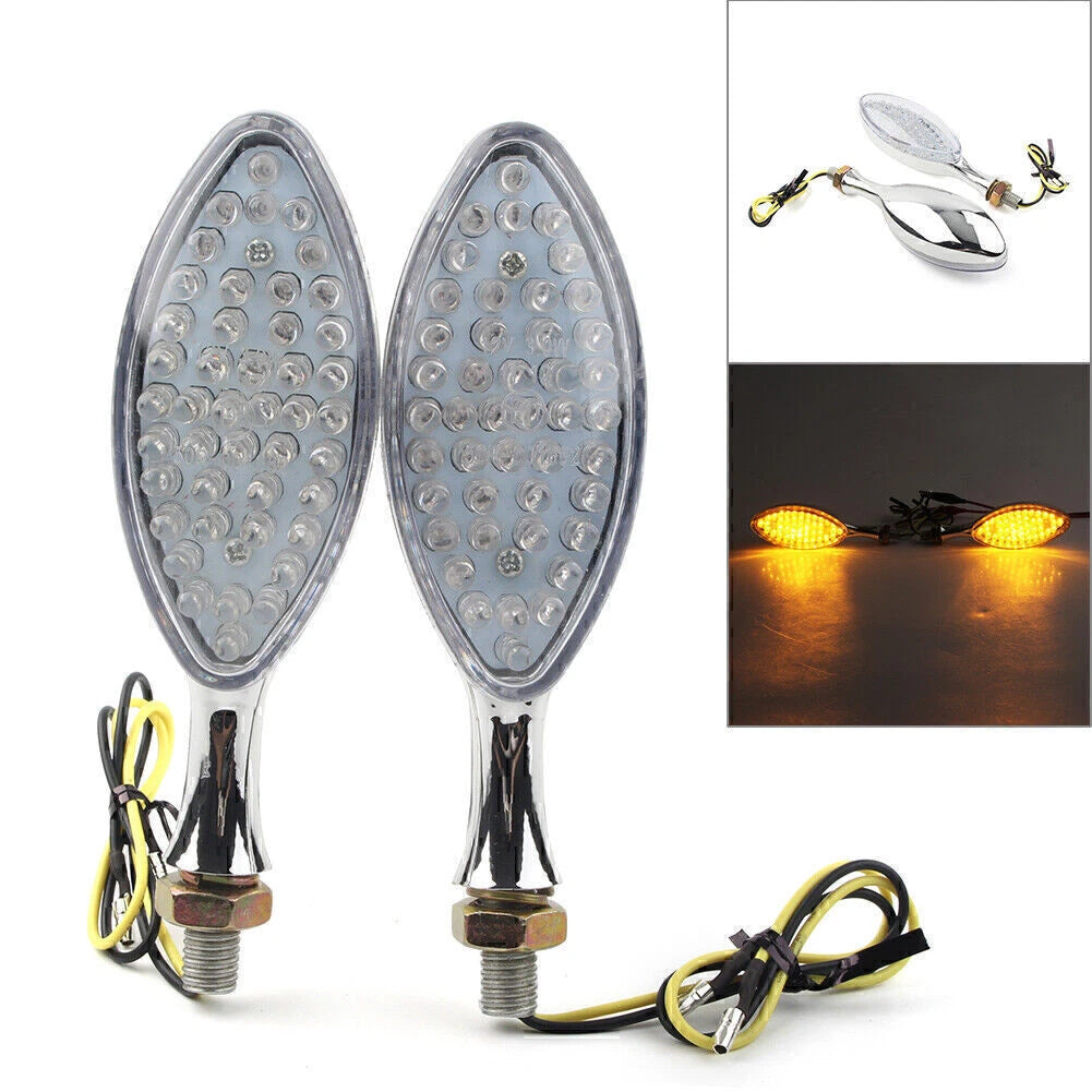Chrome LED Turn Signals Indicator Light Blinker for Universal Motorcycle
