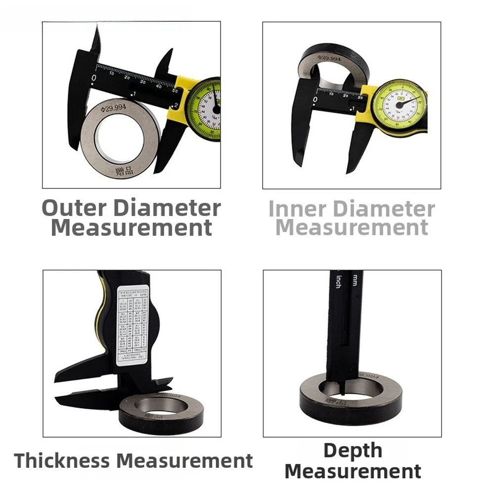 150mm Plastic Caliper with Clear Metric Markings for Quick Reading