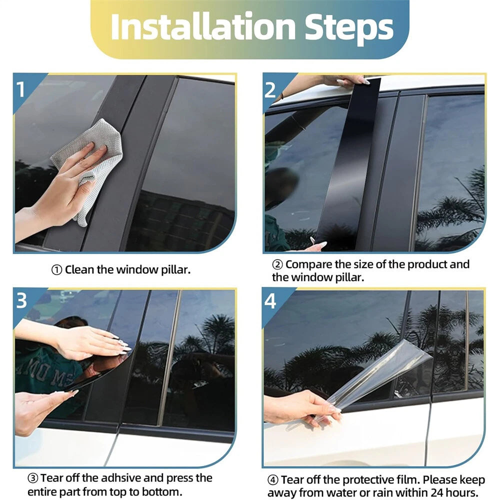 6Pcs Door Trim Cover Kit for Jeep Cherokee (2014–2017)