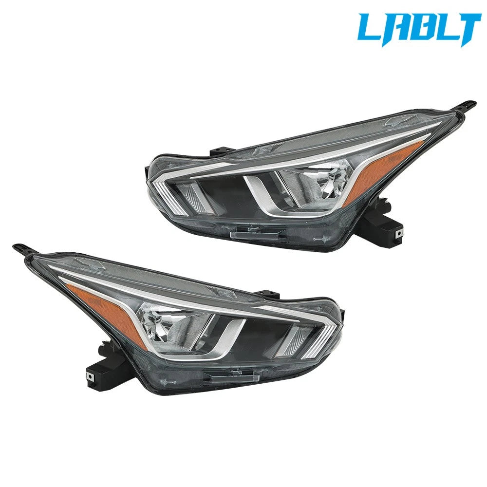 Set of 2 Halogen Headlight Assemblies for Nissan Versa (2020–2021) Chrome