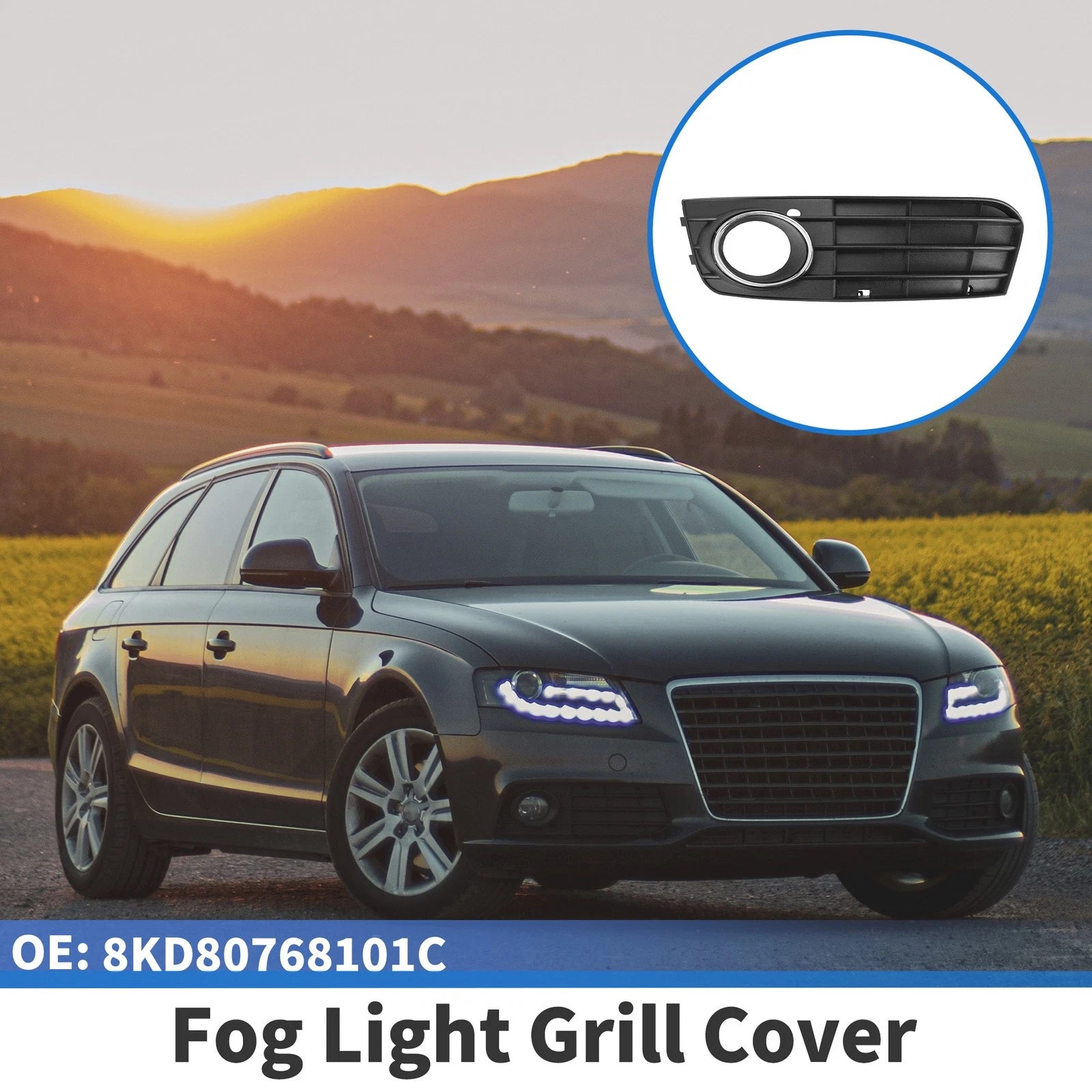 Front Left Fog Light Grill Replacement for Audi A4 A4L B8 (2009–2012)