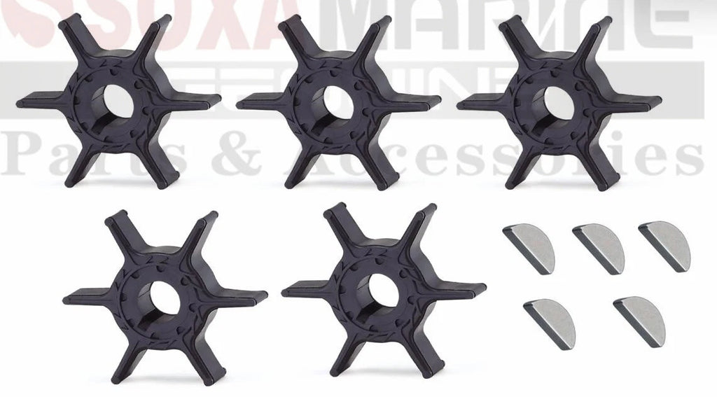 5pcs Water Pump Impeller with Key for Yamaha Mariner Outboard (68T-44352-00)