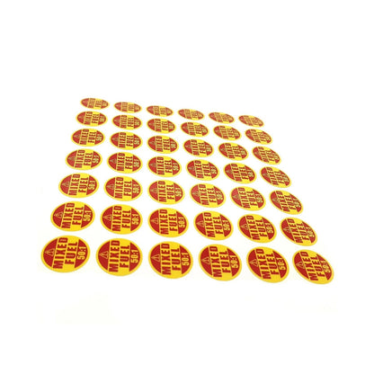 42pcs 1" Round Mixed Fuel 50:1 Stickers For Lawn Mowers Chainsaws & Small Engine