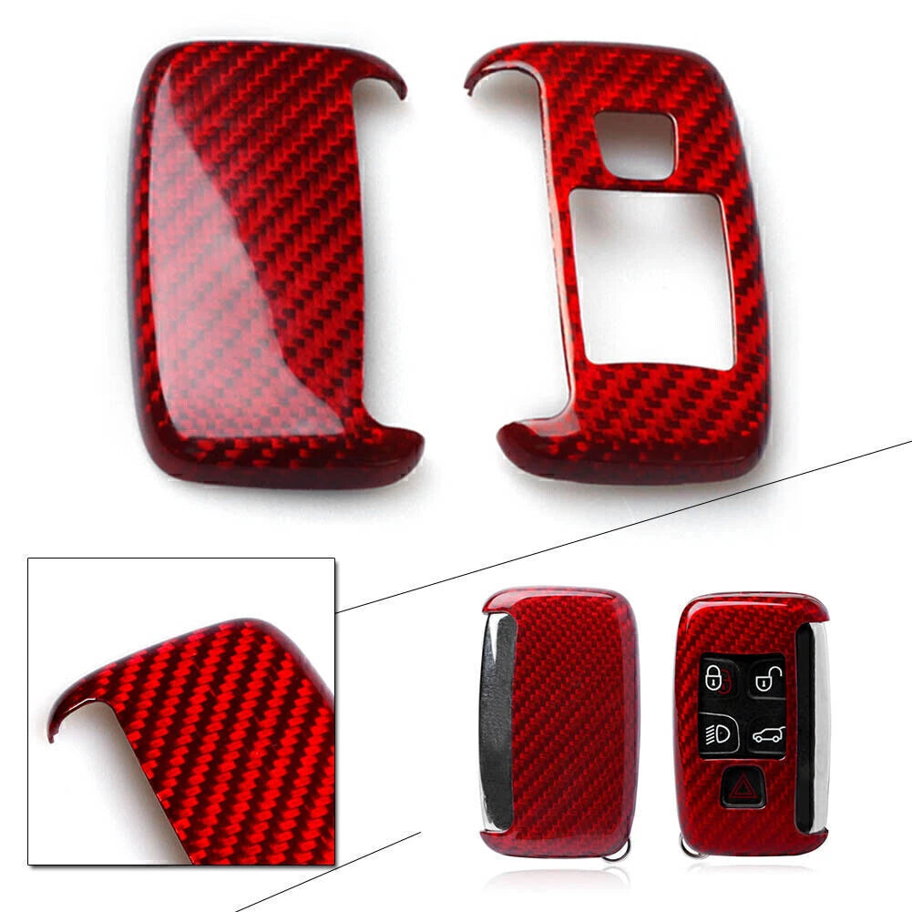 Car Remote Key Case Fob Shell Cover for Land Rover Jaguar (Red, ABS)
