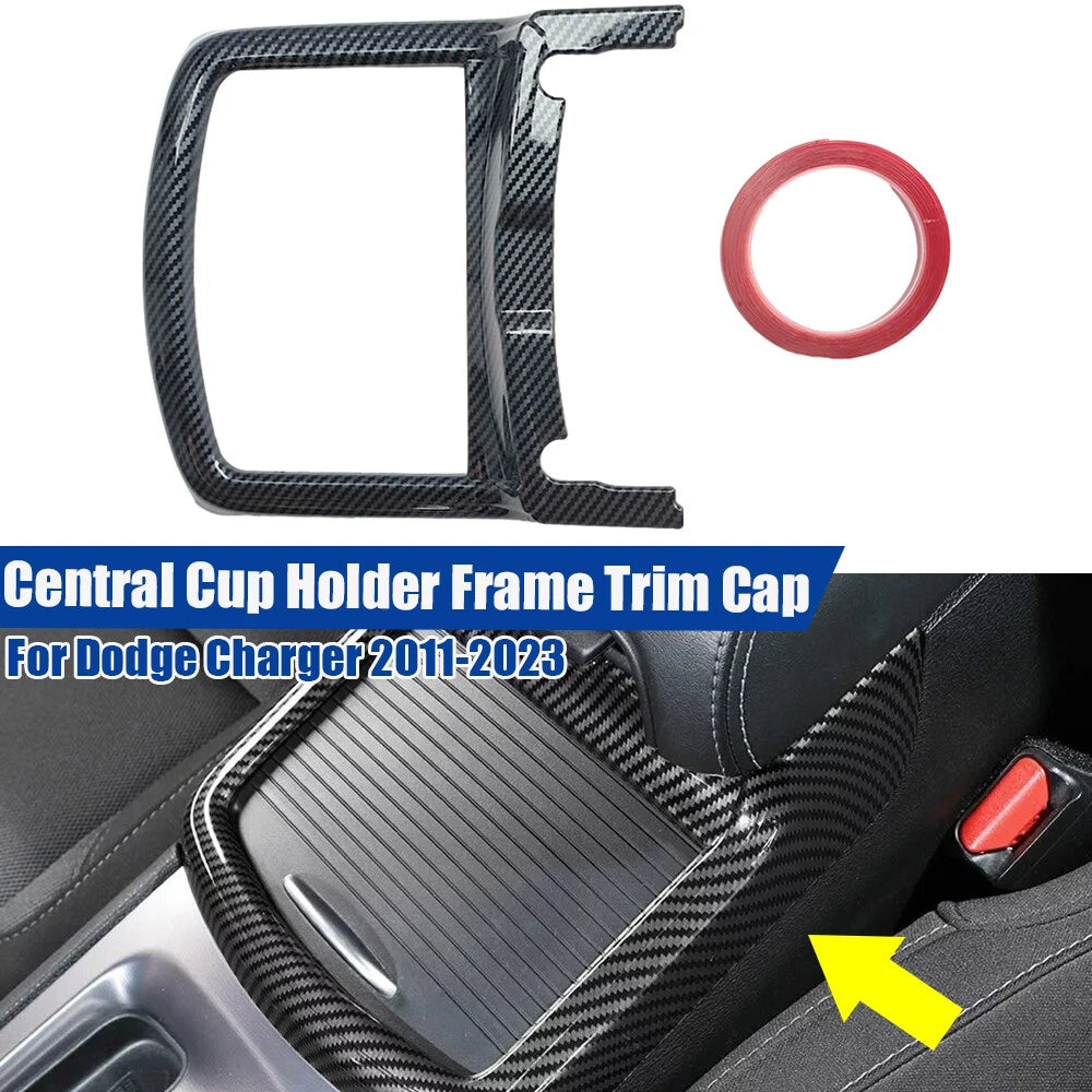 Carbon Look Central Cup Holder Frame Trim for Dodge Charger (2011–2023)