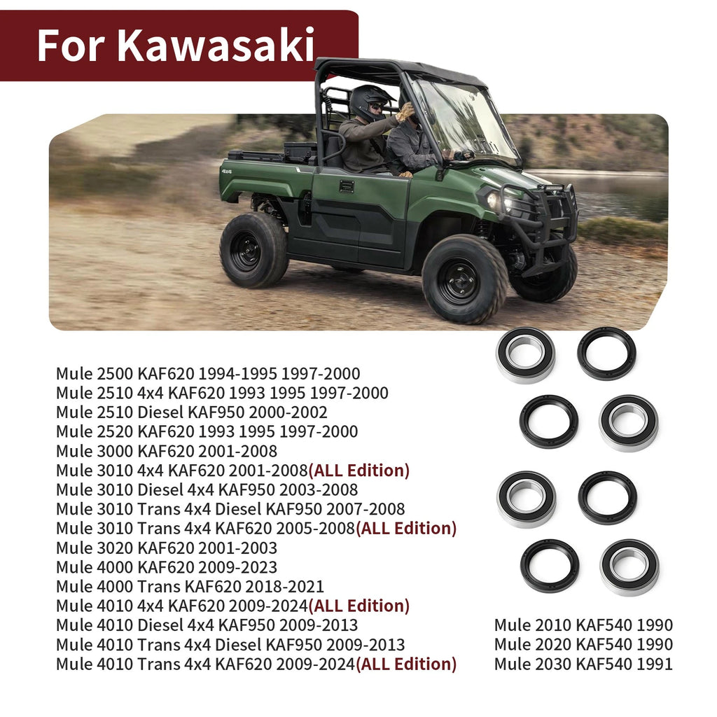 Set of 2 Front Wheel Bearing Seals for Kawasaki Mule (2010–2020)